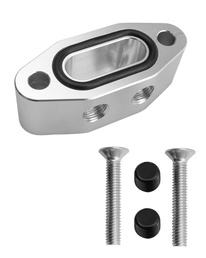 تيكساينس محول منفذ زيت LS بزاوية 90 درجة 1/8" NPT محول خط تغذية زيت LS توين توربو لوحة محول منفذ الزيت - Image 1